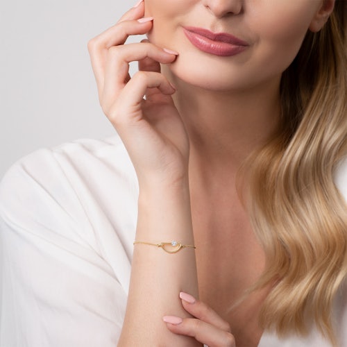 Bransoletka celebrytka Savicki: srebrna pozłacana, cyrkonia